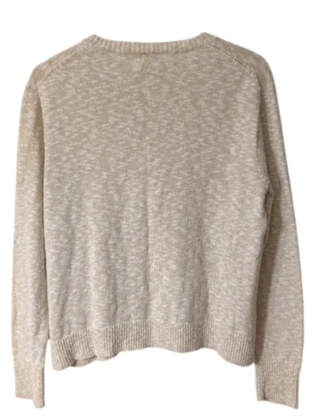 J. Crew Cotton Blend  Crewneck Sweater Beige‎ Heather Size L